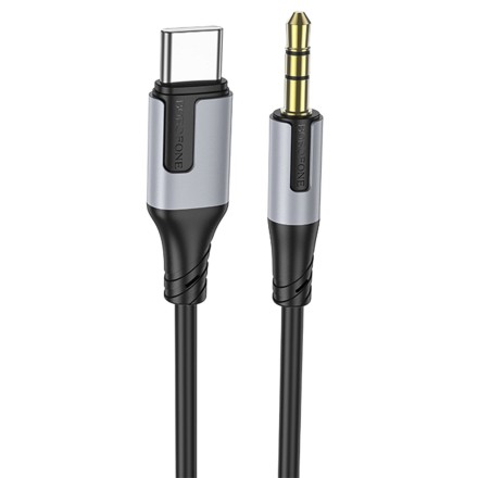  Кабель-переходник Borofone BL19 Type-C (папа) на AUX 3.5мм (папа) 1м черный