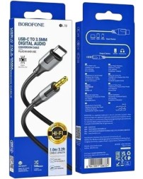 Кабель-переходник Borofone BL19 Type-C (папа) на AUX 3.5мм (папа) 1м черный