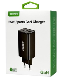 Сетевое зар. устр. Acenew A2365 1USB/2C 65W черное