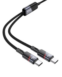 Usb Кабель-зарядка Hoco U139 2в1 Type-C на 2Type-C 100W 1.2м черный