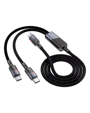  Usb Кабель-зарядка Hoco U139 2в1 Type-C на 2Type-C 100W 1.2м черный