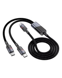 Usb Кабель-зарядка Hoco U139 2в1 Type-C на 2Type-C 100W 1.2м черный