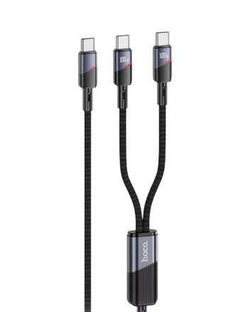  Usb Кабель-зарядка Hoco U139 2в1 Type-C на 2Type-C 100W 1.2м черный