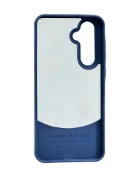 Накладка для Samsung Galaxy A36/A56(двухсекционная прозрачная,кожаная) синий