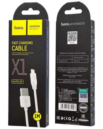 Usb Кабель-зарядка Lightning Hoco X1 Rapid 1м 2.1А силиконовый белый
