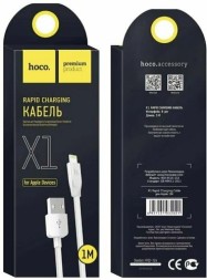 Usb Кабель-зарядка Lightning Hoco X1 Rapid 1м 2.1А силиконовый белый