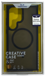 Накладка для Samsung Galaxy S23 Ultra Keephone Alloy Magsafe series силикон прозрачный темный