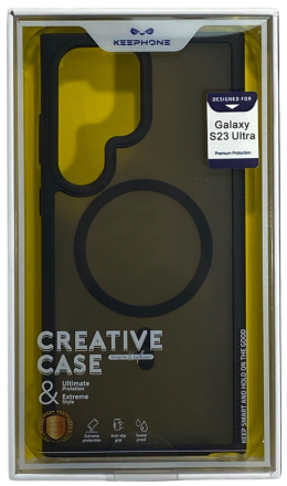  Накладка для Samsung Galaxy S23 Ultra Keephone Alloy Magsafe series силикон прозрачный темный