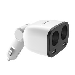 Автомобильное заряд. устр. Hoco Z28 2USB дисплей, белое