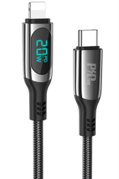Usb Кабель-зарядка Type-C на Lightning Hoco S51 PD 20W 1.2м в тканевой оплетке черный