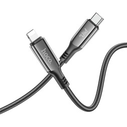 Usb Кабель-зарядка Type-C на Lightning Hoco S51 PD 20W 1.2м в тканевой оплетке черный