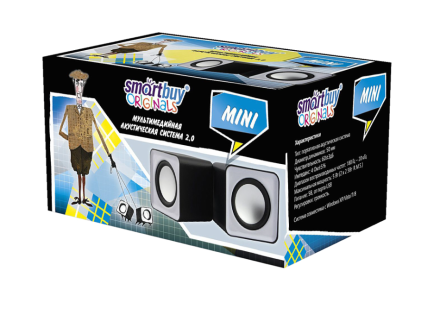  Акустическая система 2.0 Smartbuy Mini (SBA-2810) 2х2.5Вт пластик серебристая