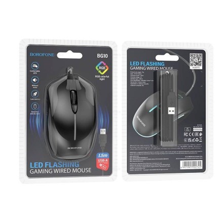 Мышь проводная Borofone BG10 черная