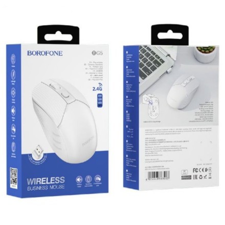  Мышь беспроводная Borofone BG5 USB/DPI 1600/4 кнопки/1AAA белая