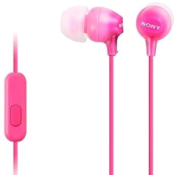 Стереонаушники Sony MDR-EX15AP с микрофоном розовые (High Copy)