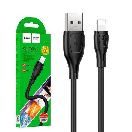  Usb Кабель-зарядка Lightning Hoco X61 Ultimate 1м черный