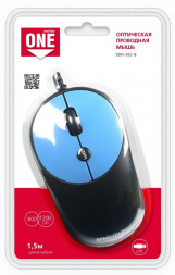 Мышь проводная Smartbuy ONE 382 USB/DPI 800-1200/4 кнопки/1.5м (SBM-382-B) черно-синяя
