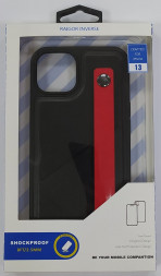Накладка для i-Phone 13 6.1&quot; Raigor кожаная с держателем для руки чёрная