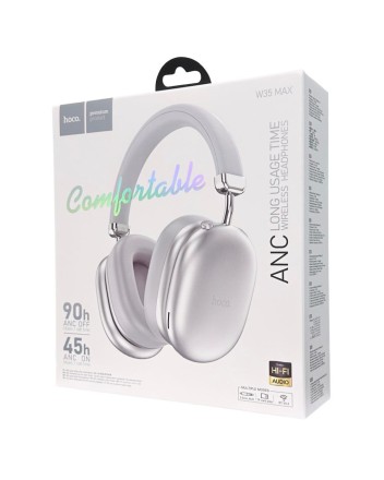  Стереонаушники Bluetooth полноразмерные Hoco W35 Max ANC BT5.3/45ч серебристые