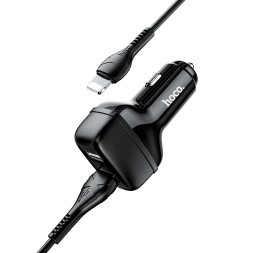 Автомобильное заряд. устр. Hoco Z36 2USB 2.4A + Lightning черное