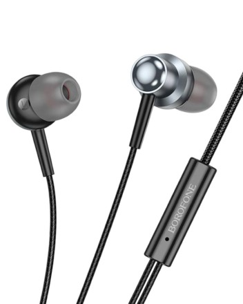  Стереонаушники Borofone BM87 с микрофоном 1.2м серые