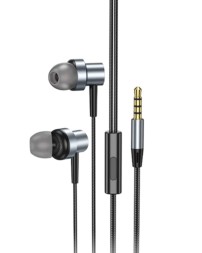 Стереонаушники Borofone BM87 с микрофоном 1.2м серые