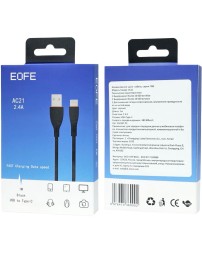 Usb Кабель-зарядка Type-C EOFE AC21 2.4A 1м черный