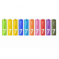 Алкалиновые батарейки Xiaomi AAA LR03 (10шт) (NQD4001RT) разноцветные
