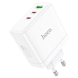 Сетевое зар. устр. Hoco N30 GaN 1USB/2USB-С 65W белое