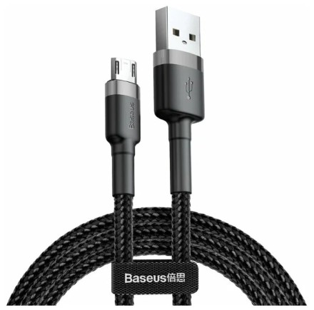  Usb Кабель-зарядка Micro Baseus Cafule 3м (CAMKLF-HG1) серебристо-черный
