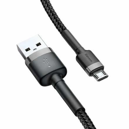  Usb Кабель-зарядка Micro Baseus Cafule 3м (CAMKLF-HG1) серебристо-черный