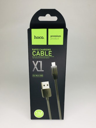  Usb Кабель-зарядка Micro Hoco X1 Rapid 2.4A 1м силиконовый черный
