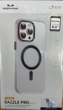  Накладка для i-Phone 15 Pro Keephone Dazzle Pro Magsafe черный