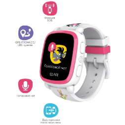 Детские часы Elari KidPhone &lt;Ну погоди&gt; 1.4&quot;/128х128/450mAh/72ч/Micro-SIM/2G бело-розовые