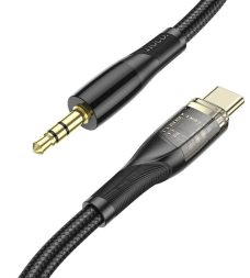 Кабель-переходник Hoco UPA25 Type-C (папа) на AUX 3.5мм (папа) 1м черный