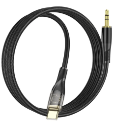 Кабель-переходник Hoco UPA25 Type-C (папа) на AUX 3.5мм (папа) 1м черный