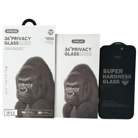  Защитное стекло Антишпион для i-Phone 15/16 6.1&quot; Supglass XC-12 3D