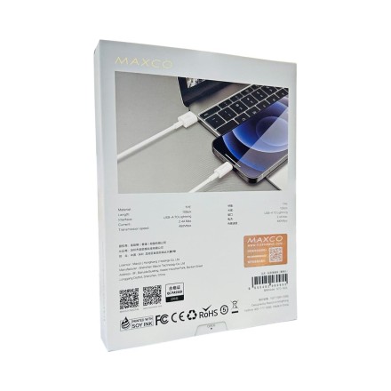  Usb Кабель-зарядка Lightning Maxco MTC-N03L белый