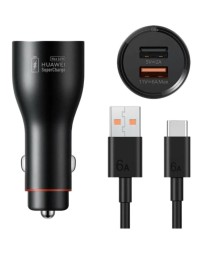 Автомобильное заряд. устр. Huawei P0006 с шнуром Type-C 2USB 6A 66W черное