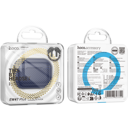  Беспроводные наушники TWS Hoco EW47 Plus BT5.3/40mAh (350mAh)/7ч синие
