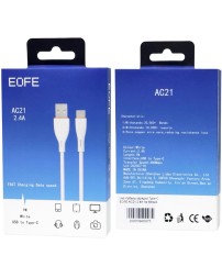 Usb Кабель-зарядка Type-C EOFE AC21 2.4A 1м белый