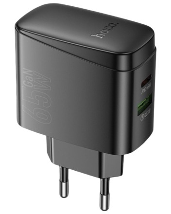  Сетевое зар. устр. Hoco CS63A 1USB/1C 65W черное