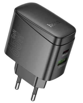  Сетевое зар. устр. Hoco CS63A 1USB/1C 65W черное
