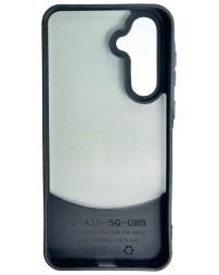 Накладка для Samsung Galaxy A36/A56( двухсекционная, прозрачная, кожаная) чёрный