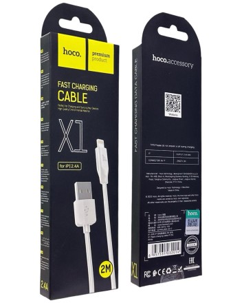  Usb Кабель-зарядка Lightning Hoco X1 Rapid 2.4A 2м силиконовый белый