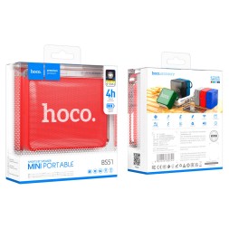 Bluetooth колонка Hoco BS51 BT5.1/1200mAh/4ч/3Вт/TF/AUX красная