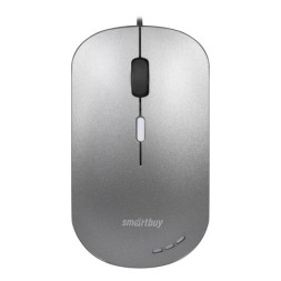 Мышь проводная беззвучная с подсветкой Smartbuy 288-G серый металлик (SBM-288-G)