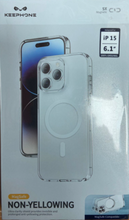  Накладка для i-Phone 15 Keephone Non-Yellowing Magsafe прозрачный