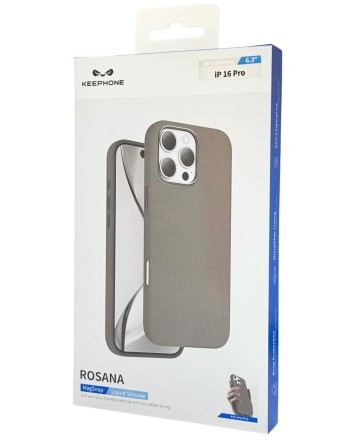  Накладка для i-Phone 16 Pro Keephone Rosana MagSnap серый