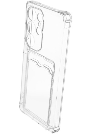  Чехол-накладка силикон с карманом под карту Samsung Galaxy S25 Ultra прозрачный